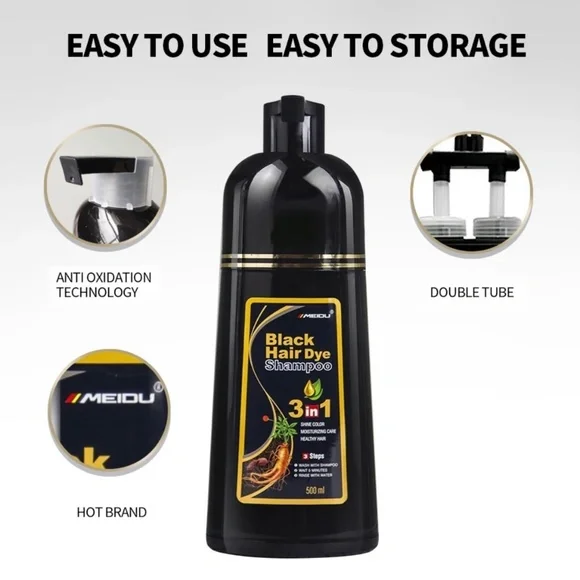 MEIDU instant 3in1 Hair Dye Color Shampoo 500mL (6 colors available to choose) - Picture 11 of 15